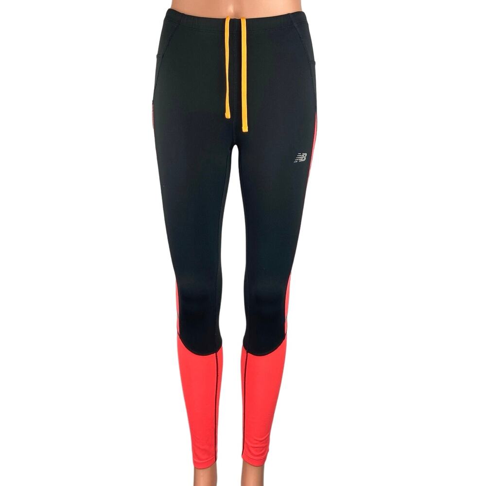 New Balance Black Pink Accelerate Low Rise Crop Activewear Yoga Tight Leggings S